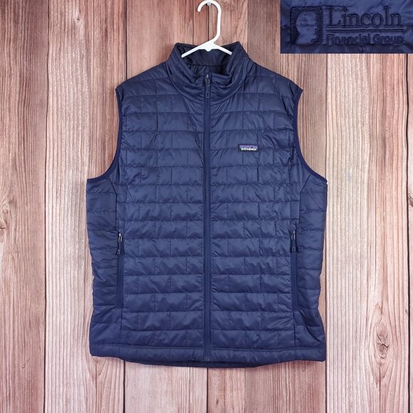 *READ* Patagonia Nano Puff Vest Mens Large Navy Blue Primaloft Full Zip 84242 - Picture 1 of 16